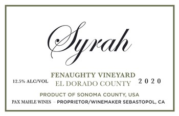 Syrah, Pax Wines 'Fenaughty Vineyard'